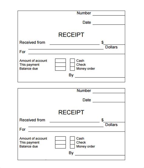 Simple Cash Receipt Template .